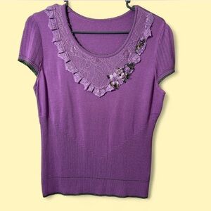 Y2K floral sweater top